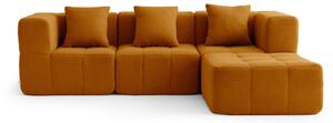 MILYSOFA SOFABULOUS: divano angolare modulare a 3 posti con chaise longue, raffinato tessuto a ricami, color cannella