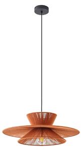 Lampada a sospensione Lucande, Novie, dimmerabile, Marrone / Ruggine, Soggiorno, Tessuto / Tessile, Scandinavo