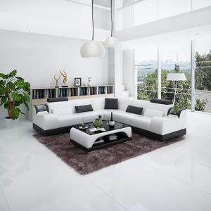 Divano angolare di design soggiorno divano moderno angolare imbottito in pelle divano + tavolo mobili