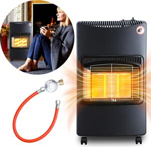 Stufa a gas in Vetroceramica TolleTour 4200 watt con 3 impostazioni di calore, regolatore di pressione e tubo flessibile - Stufa a gas mobile, efficiente e a risparmio energetico Stufa a gas Stufa a gas Stufa a gas Stufa radiante