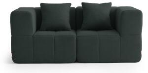 MILYSOFA SOFABULOUS Divano modulare lineare, a 2 posti, raffinato tessuto bouclé, verde bosco