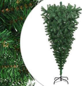 Albero di Natale Artificiale Capovolto con Supporto Verde 180 cm PVC