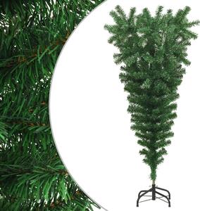 Albero di Natale Artificiale Capovolto con Supporto Verde 120 cm PVC