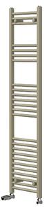 Riscaldamento asciugamani LuxeBath 400x1500 mm, radiatore da bagno con valvola termostatica, asciugamano Sahara a pannello piatto con attacco laterale, portasciugamani, color beige