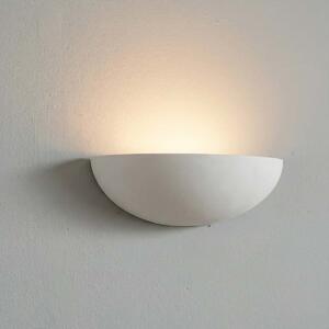 Applique da Parete E14 Curva Classica in Gesso Pitturabile