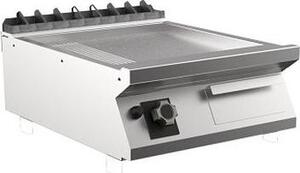 Piastra per barbecue a gas Mareno M1-900 con 2/3 piastra liscia e 1/3 piastra rigata cromata opaca, 60 cm