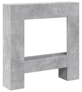 Cornice per Camino Grigio Cemento 81x18x82 cm in Truciolato