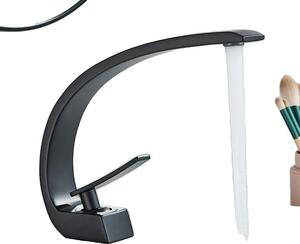 Rubinetto per lavabo, a soffitto, con funzione calda e fredda, nero