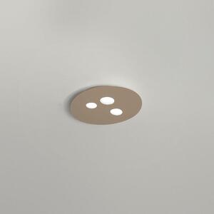 Plafoniera Luna in metallo tortora 47,5x40cm, 3 luci GX53 max 3x8W, IP20, design moderno rotondo, lampadine escluse