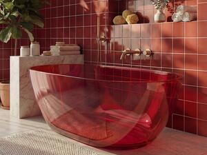 Vasca da bagno freestanding traslucida - 160 x 72 x 56 cm - Resina - Rossa - 292 L - SPAVO
