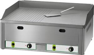 Piastra grill a gas KBS da 8 kW, 2 zone di riscaldamento (1/2 liscia + 1/2 rigata), accensione piezoelettrica