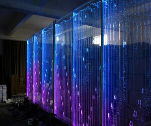 Parete divisoria moderna Pareti d'acqua LED Parete d'acqua illuminata Pilastri a muro 60x240cm