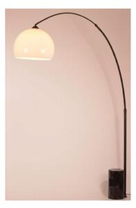 CURVE PIANTANA AD ARCO IN METALLO NERO ORO,BASE IN MARMO NERO E PARALUME D35 CM BIANCO MODERNA