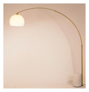 CURVE PIANTANA AD ARCO IN METALLO NERO ORO,BASE IN MARMO BIANCO E PARALUME D40 CM BIANCO MODERNA