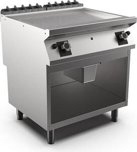 Piastra per griglia a gas Mareno M1-900 con superficie liscia cromata opaca, 80 cm