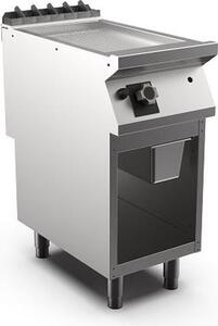 Piastra per griglia a gas Mareno M1-900 con superficie scanalata cromata opaca, 40 cm