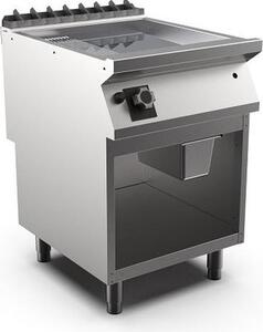Piastra per barbecue a gas Mareno M1-900 con 2/3 piastra liscia e 1/3 piastra cromata a coste, 60 cm