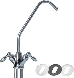 Rubinetto da cucina a doppia maniglia con valvola in Vetroceramica girevole a 360 gradi, cromato