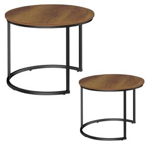 Tavolini da Salotto, Tavolo Basso da Caffè Divano in Soggiorno, Metallo, MDF, Design Industriale, Marrone Nero RELAXDAYS | Leroy Merlin