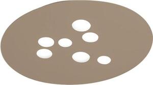 Plafoniera Luna in metallo tortora 72,5x60cm, 7 luci GX53 max 7x8W, IP20, design moderno rotondo, lampadine escluse