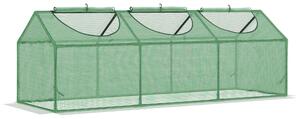 Outsunny Mini Serra con 3 Finestre Avvolgibili e Copertura PE Anti-UV da Giardino per Orto, 180x60x60cm, Verde | Aosom Italy