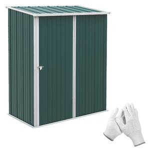 Outsunny Casetta da Giardino in Acciaio Porta Attrezzi con Catenaccio, 161.5x94.5x196cm, Verde | Aosom Italy