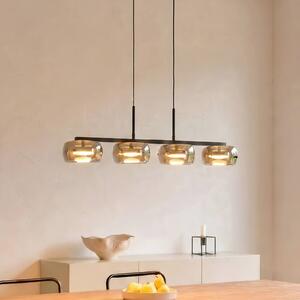 Lampada a sospensione in vetro Martis Lucande, dimmerabile, Crema / Ambra, Soggiorno / Sala da pranzo, Vetro, Moderno, Lampada a sospensione