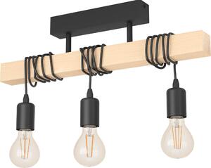 Lampada da soffitto Eglo Townshend, nero e marrone, 55 x 10,5 cm