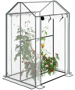 Copertura Per Serra Outsunny 140x73x190cm - Telo In PE Con Porta E Finestre, Verde