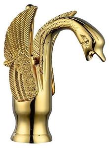 Rubinetto per lavabo "Cigno d'oro", acqua calda e fredda, lusso nordico