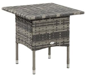 Outsunny Tavolino da caffè da giardino tavolino basso quadrato in resina intrecciata stile rattan chic 50 x 50 x 47 cm nero