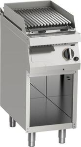 Griglia a gas con pietra lavica KBS, 1 zona di riscaldamento, 10 kW, 400x730x900 mm, base aperta scanalata