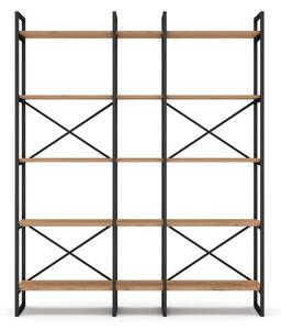 Scaffale in rovere nero/naturale 144x175 cm Dusan - Marckeric