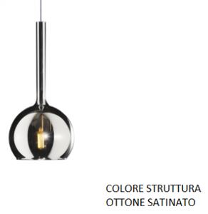 Applique ottone sat. 1 luce piccola vetro cromo 1155os-a-cr