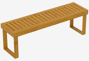 Outsunny Panchina da giardino in legno di pino 2 posti, seduta a doghe, 132 x 34 x 43 cm, legno naturale