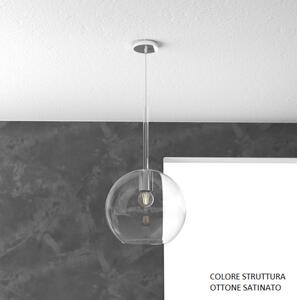 Sosp. ottone sat. 1 luce grande trasparente 1155os-sg-tr