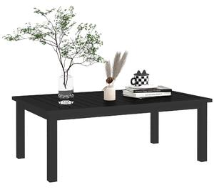 Outsunny Tavolino rettangolare in alluminio con piano a doghe per interno/esterno, 100 x 60 x 37 cm nero