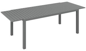 Outsunny Tavolo da giardino estensibile in alluminio rettangolare per 6 - 8 persone, dim. 180/240L x 94l x 73H cm, grigio