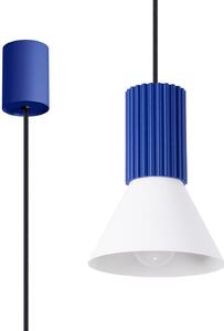 Lampada a sospensione MOLDEA blu oltremare e bianca, 1xE14x10W, metallo, dimensioni: 120x14x14 cm, IP20, Pure Lume