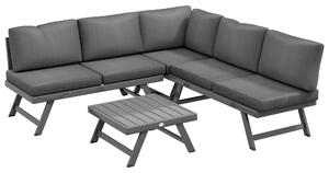 Outsunny Set da giardino a angolo e convertibile 4 pezzi con 2 divani, 1 poltrona d'angolo e 1 tavolino