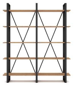 Scaffale in rovere nero/naturale 150x180 cm Aviva - Marckeric
