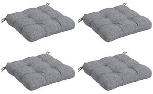 Outsunny Set di 4 cuscini per sedie da giardino, Cuscini esterno trapuntato, dim. 48L x 48P cm Grigio