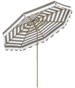 Outsunny Ombrellone da giardino esterno ombrellone reclinabile ottagonale con manovella tessuto 180 g/m² Ø 2,7 x 2,4 m grigio chiaro