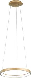 Krizia - Lampada a sospensione led 30W dimmerabile - 2300lm, luce calda 3000K, anello oro spazzolato, diffusore acrilico, d. 40 cm, IP20