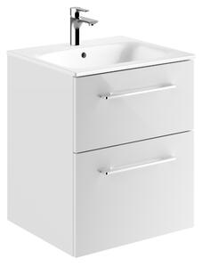 Mobile Bagno Kleankin Con 2 Ante E Mensole Regolabili - Legno Bianco 50x30x93 Cm - Multiuso Per Corridoio O Bagno - Foto 6