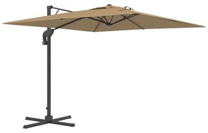 Outsunny Ombrellone spostato ombrellone da terrazza quadrato rotante a 360° meccanismo idraulico base a croce e asta in alluminio kaki