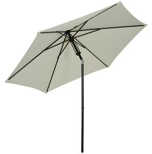Outsunny Parasol da giardino inclinabile a spinta manuale con ventilazione in metallo poliestere ad alta densità 180g/m² gris clair
