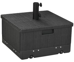 Base per Ombrellone 3-in-1 Riempibile Multiuso Tavolino da Caffè e Fioriera in PE Nero