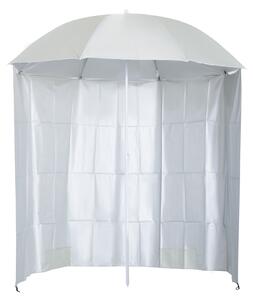 Outsunny Ombrellone da spiaggia Ø 2,2 m x 2,2 m protezione UV borsa trasporto, picchetti e pesi inclusi crema