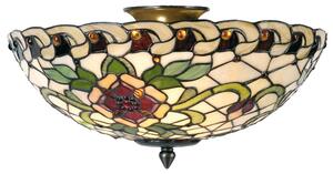Clayre & Eef Lampada da soffitto Tiffany Ø 40x25 cm Verde Rosso Metallo Rosa
